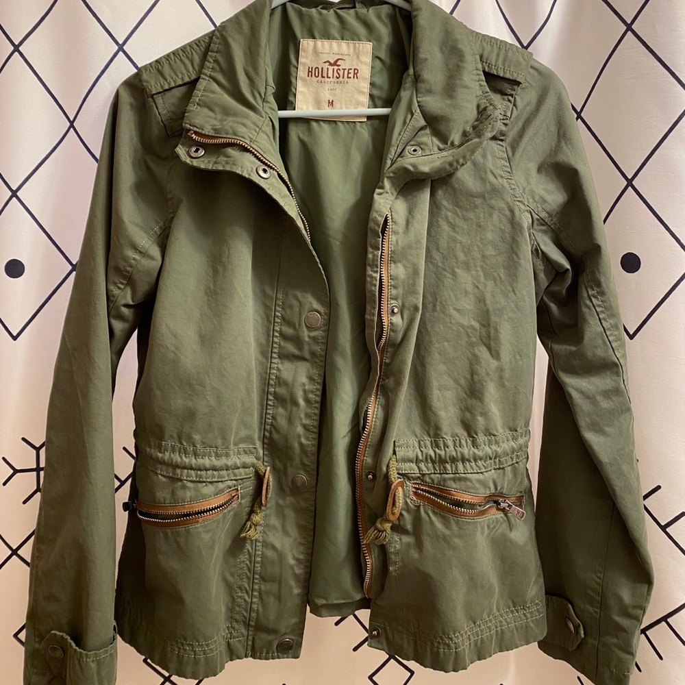 Hollister olive jacket/coat